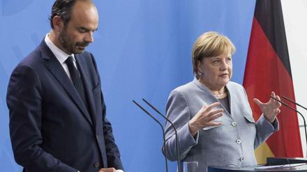 Frankreichs Premier Philippe und Kanzlerin Merkel am Freitag im Kanzleramt. 