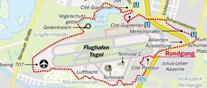Ein Rundgang um den Flugahfen ist 15 Kilometer lang.