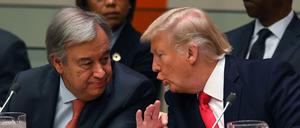 US-Präsident Donald Trump am Montag bei den Vereinten Nationen, neben ihm UN-Generalsekretär Antonio Guterres.