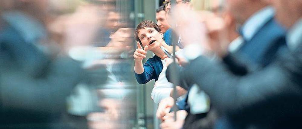 Mittendrin, oder nur am Rand? AfD-Chefin Frauke Petry im März 2017 in der Bundesversammlung im Reichstag. 