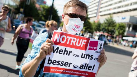 Streikfreudig. Immer wieder kommt es an der Charité zu Arbeitskämpfen, hier ein Archivbild.