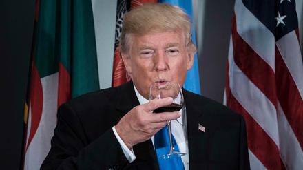 US-Präsident Trump beim Toast in New York.
