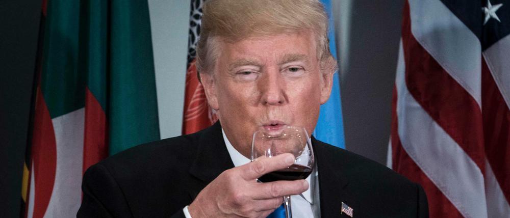 US-Präsident Trump beim Toast in New York.