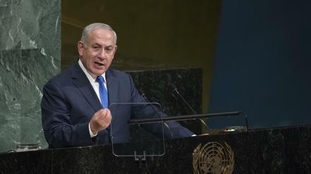 Scharfe Kritik. Benjamin Netanjahu vor der UN-Vollversammlung. Er warf den Vereinten Nationen vor, sie kenne keine Grenzen an Absurditäten, wenn es um Israel ginge.