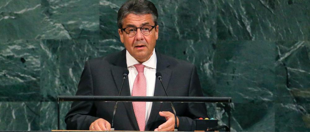 Sigmar Gabriel spricht am 21. September 2017 vor der UN-Vollversammlung.