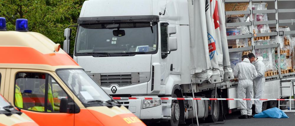 In diesem Lkw wurden die illegal eingereisten Flüchtlinge aus dem Irak entdeckt.