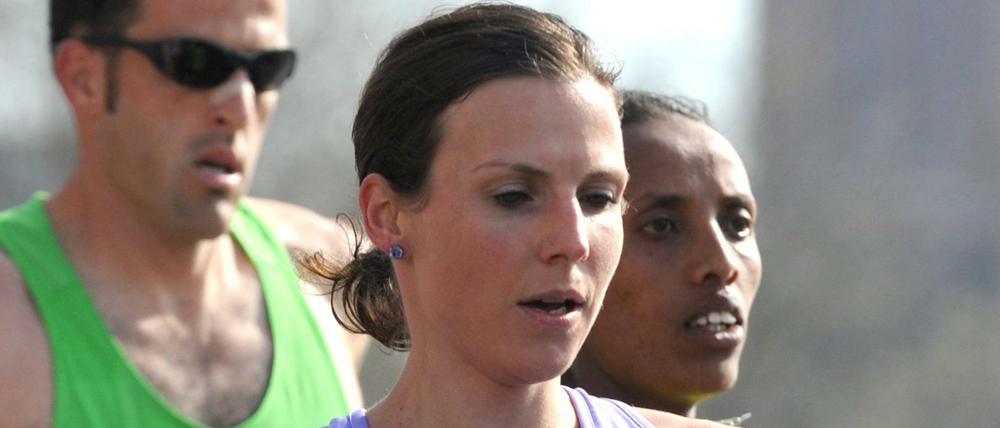 Sabrina Mockenhaupt beim Halbmarathon 2011 in Berlin.