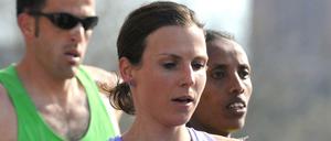 Sabrina Mockenhaupt beim Halbmarathon 2011 in Berlin.
