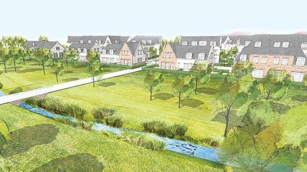 Die „Grüne Aue Biesdorf“ soll sich seinen Gartenstadtcharakter auszeichnen.