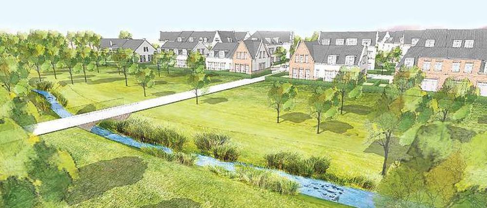 Die „Grüne Aue Biesdorf“ soll sich seinen Gartenstadtcharakter auszeichnen.