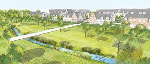 Die „Grüne Aue Biesdorf“ soll sich seinen Gartenstadtcharakter auszeichnen.