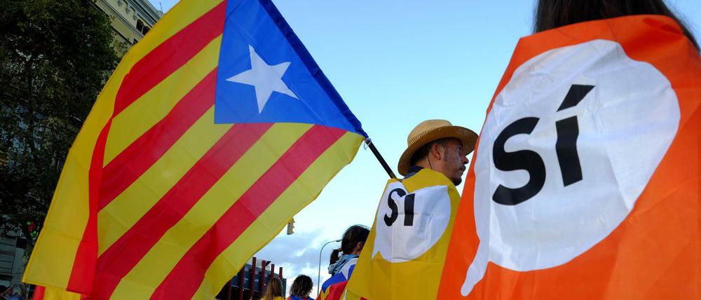 Ein Ja für die Unabhängigkeit: Demonstranten am 11. September, dem katalanischen Nationalfeiertag, in Barcelona.