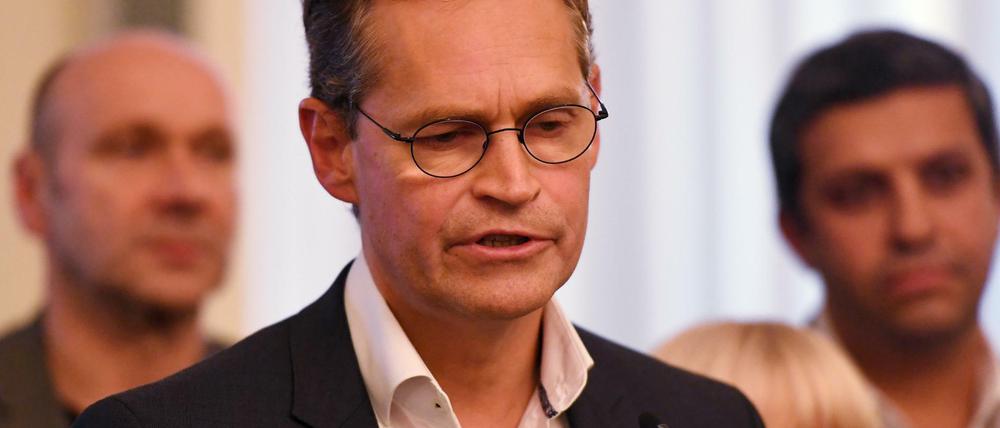 Berlins Regierender Bürgermeister Michael Müller (SPD) am Montag nach einem Koalitionstreffen zum Tegel-Volksentscheid.