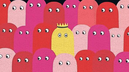 Eine Illustration zeigt eiförmige Figuren mit Kulleraugen, von denen eine ein Krönchen trägt.