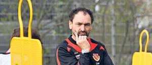 Claus-Dieter Wollitz regte sich nach dem Spiel von Energie Cottbus beim Berliner AK über den Stadionsprecher auf. 