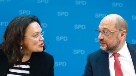 Wer hört hier künftig auf wen? Martin Schulz hat Andrea Nahles als Fraktionschefin vorgeschlagen.