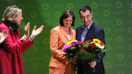 Die Grünen-Spitzenkandidaten Katrin Göring-Eckardt und Cem Özdemir wollen vor Verhandlungen mit Union und FDP öffentlich keine roten Linien festlegen.