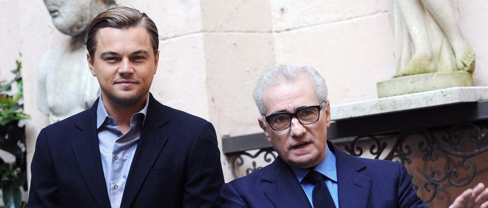 Martin Scorsese (r) und Leonardo DiCaprio werden laut US-Medienberichten das Projekt «Roosevelt» umsetzen.