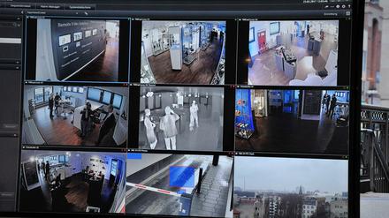Testbilder einer Videoüberwachungskamera in der Potsdamer Straße.