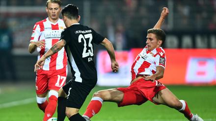 Voller Einsatz. Grischa Prömel (rechts) hatte gegen Kaiserslautern die beste Zweikampfquote aller Spieler. 