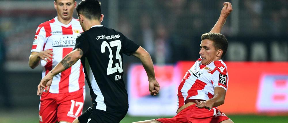 Voller Einsatz. Grischa Prömel (rechts) hatte gegen Kaiserslautern die beste Zweikampfquote aller Spieler. 
