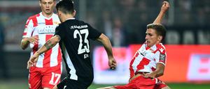 Voller Einsatz. Grischa Prömel (rechts) hatte gegen Kaiserslautern die beste Zweikampfquote aller Spieler. 