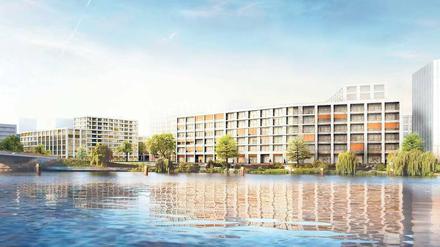 Die City greift Raum. Das Büro gmp von Tegel-Airport-Architekt Gerkan baut die Häuser am Nordhafen des Quartiers Heidestraße. 