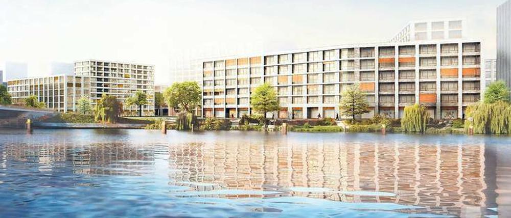 Die City greift Raum. Das Büro gmp von Tegel-Airport-Architekt Gerkan baut die Häuser am Nordhafen des Quartiers Heidestraße.