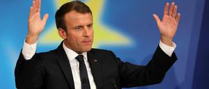 Frankreichs Staatschef Macron bei seiner Rede an der Sorbonne.
