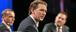 Der ÖVP-Chef Sebastian Kurz (Mitte) schickt sich an, Bundeskanzler in Österreich zu werden. 