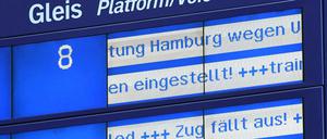 Wegen des Sturmtiefs hat die Bahn viele Verbindungen gestrichen.