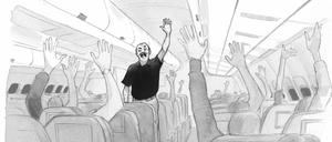"Wer will, dass ich am Steuer sitze"? Cartoon von Will McPhail aus der Neujahrsausgabe des "New Yorker" 2017.