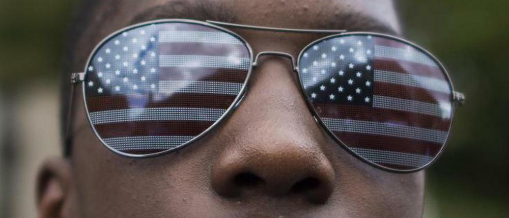 Ein Teilnehmer des March for Racial Justice in Washington Ende September.