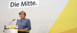 Angela Merkel, Bundeskanzlerin, am Montag nach der Präsidiumssitzung der CDU.