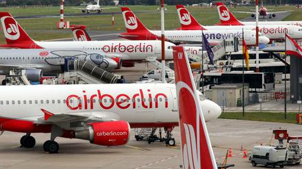 Die Technik-Tochter der Air Berlin wartet die konzerneigenen Flugzeuge.