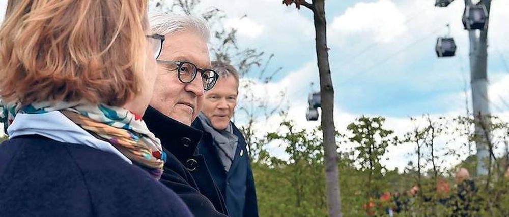 Draußen im Grünen. Auch die IGA in Marzahn hat Frank-Walter Steinmeier schon besucht.