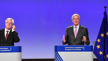 Verständigungsprobleme. Brexit-Minister David Davis (links) und EU-Verhandlungsführer Michel Barnier am Donnerstag in Brüssel.