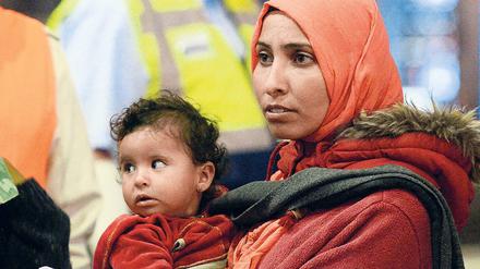 Geflüchtete Familie am Münchner Hauptbahnhof vor zwei Jahren.