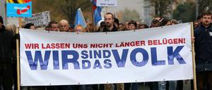 Volk des Grundgesetzes oder ein anderes? Szene einer AfD-Demonstration in Mecklenburg-Vorpommern vor zwei Jahren.