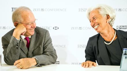 Christine Lagarde und Wolfgang Schäuble bei einer Veranstaltung in Hamburg.