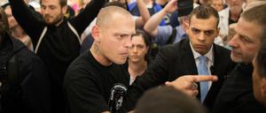 Bei einer Lesung des AfD-Landeschefs Höcke kam es am Samstag auf der Buchmesse zu Rangeleien.