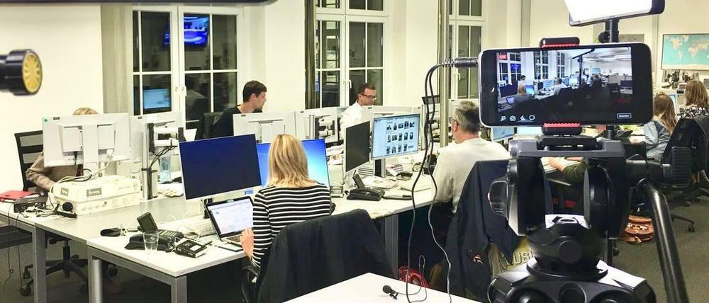 Ein Blick in den Tagesspiegel-Newsroom.