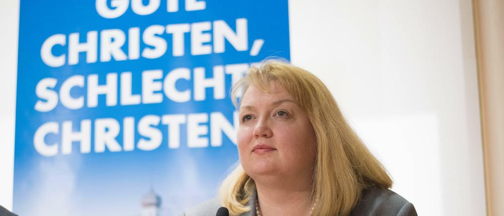 Anette Schultner im Mai bei einer AfD-Pressekonferenz.