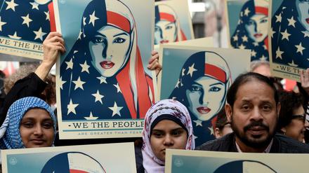 Protest gegen Donald Trumps Einreiseverbote in New York 