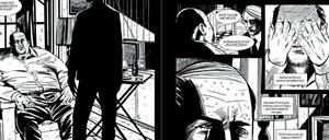 Fumetti-Neri-Look: Eine Doppelseite aus „Blutspur“.