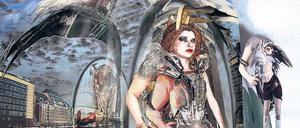 Wer bringt das Unheil über die Welt? Die Frauen – wer sonst? Wolfgang Petricks „Windsbraut“, Pigmentdruck auf Leinwand von 2017.