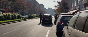 Polizeieinsatz gegen Zweite-Reihe-Parker in Berlin. 