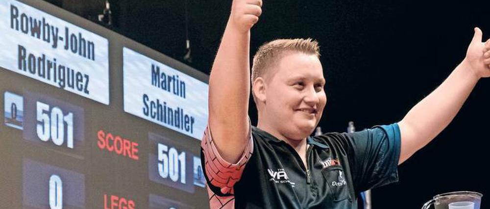 Nach oben soll’s gehen. Martin Schindler trifft am Freitag in Düsseldorf auf Weltmeister Michael van Gerwen.