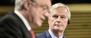 Der britische Brexit-Minister David Davis (links) und EU-Chefverhandler Michel Barnier.