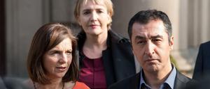 Die Grünen Katrin Göring-Eckardt, Simone Peter und Cem Özdemir in Berlin vor einem der Sondierungstreffen.